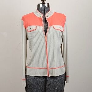 Women's Acrylic Zip Up Longsleeve Top!